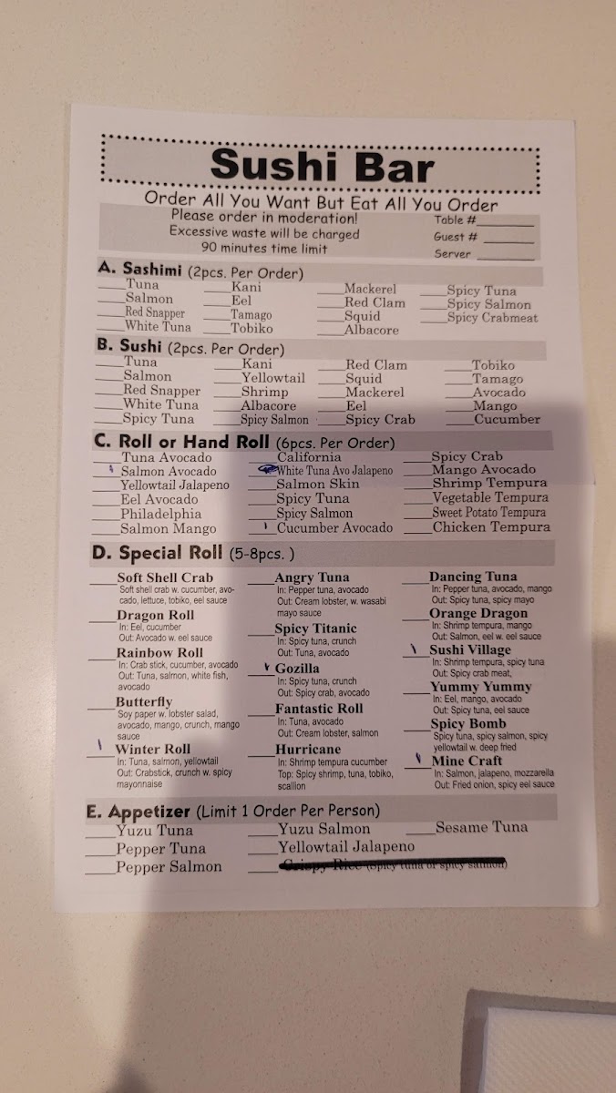 Menu Sushi Village-3