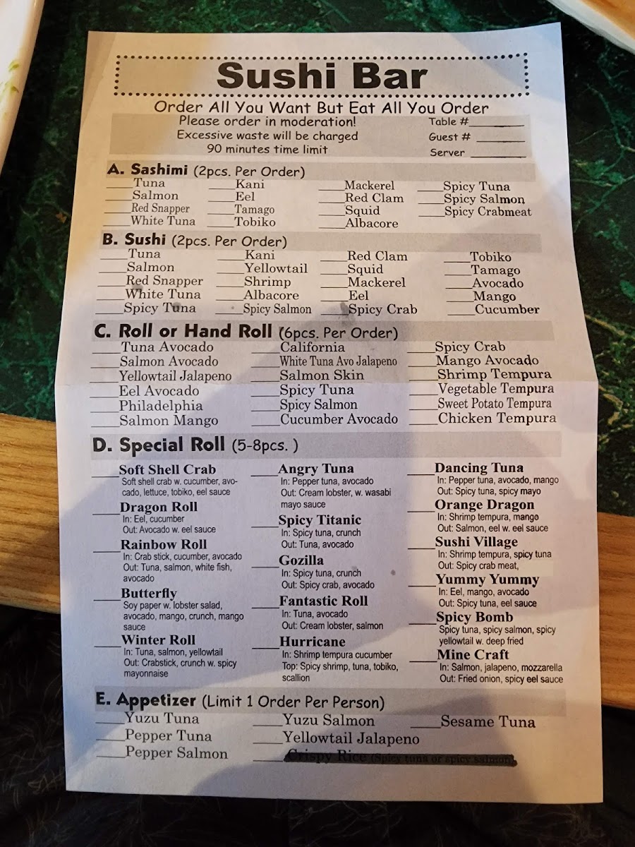 Menu Sushi Village-4