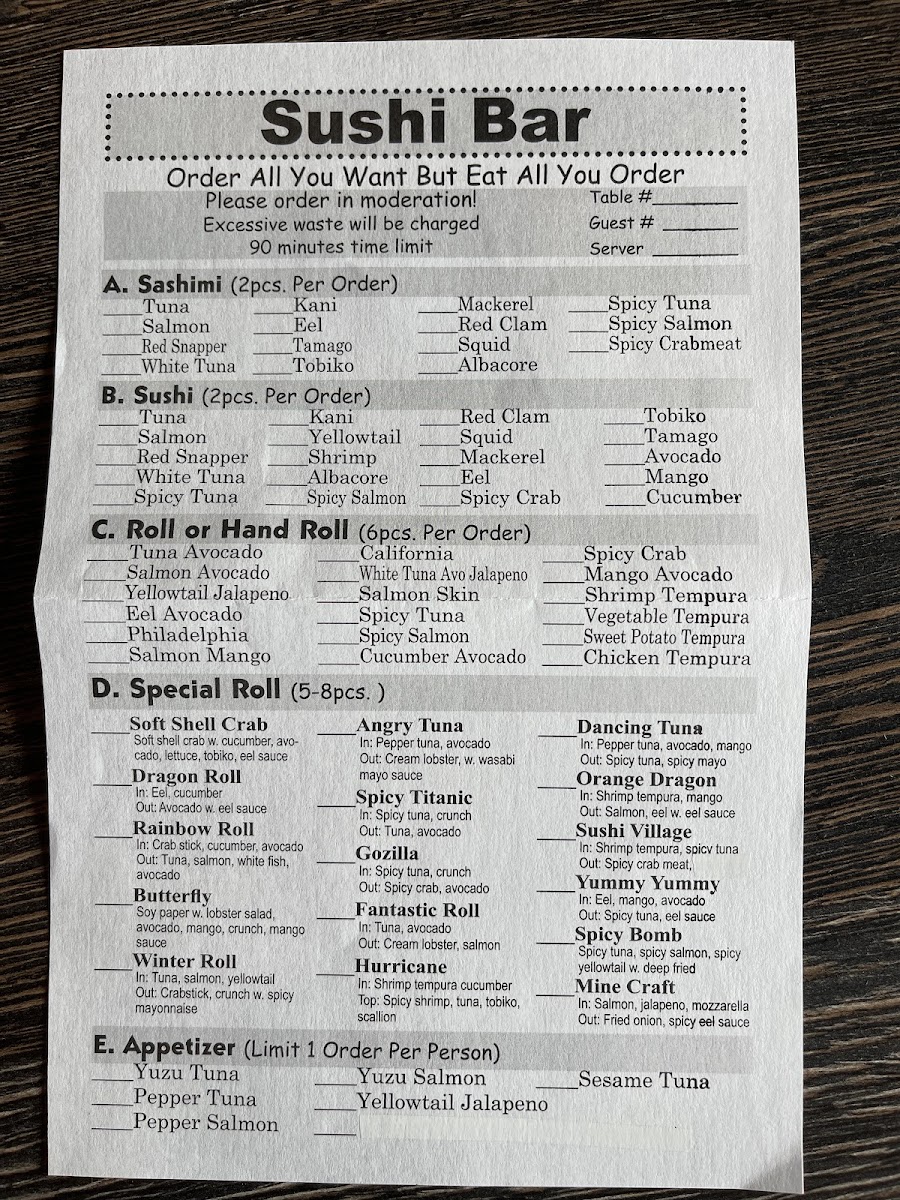 Menu Sushi Village-5